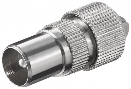 Conector metalic coaxial tata cu surub, Goobay 11479